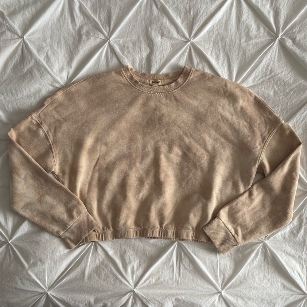 garage tie dye cropped crewneck